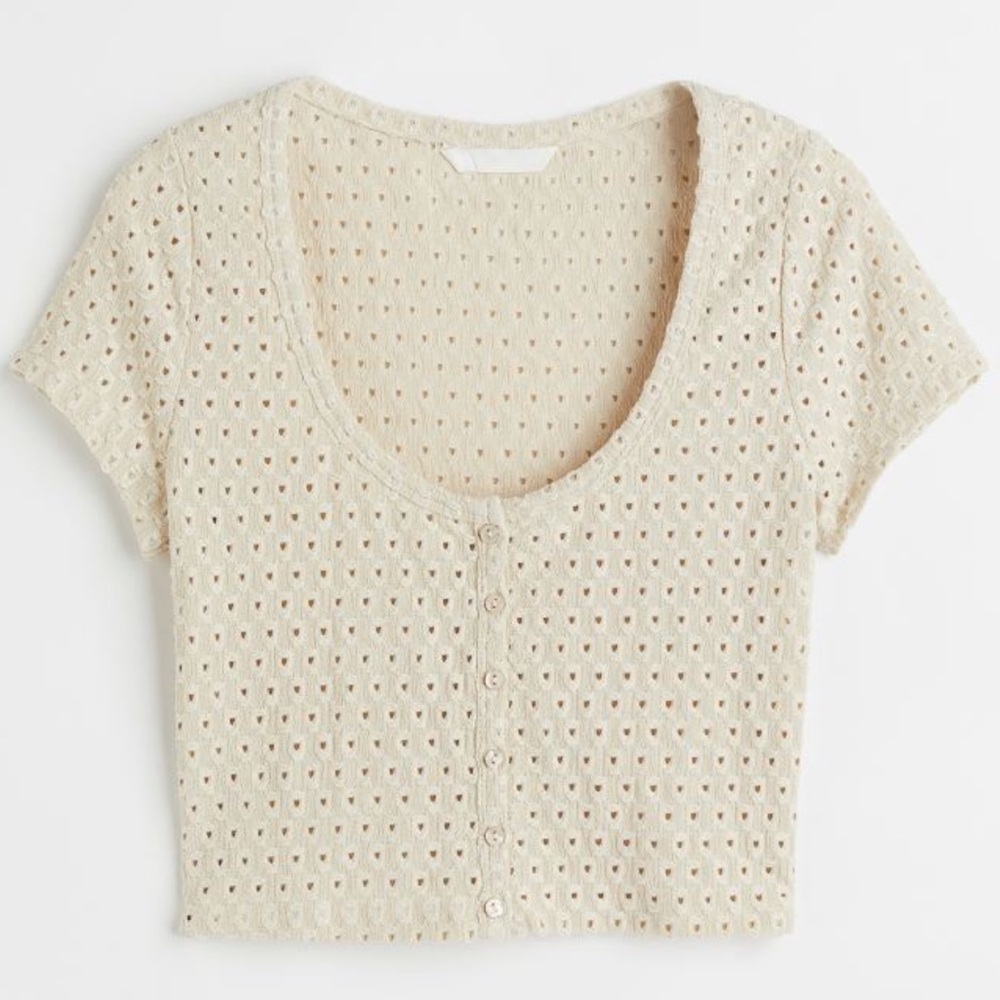 NWT Pointelle Crop Top
